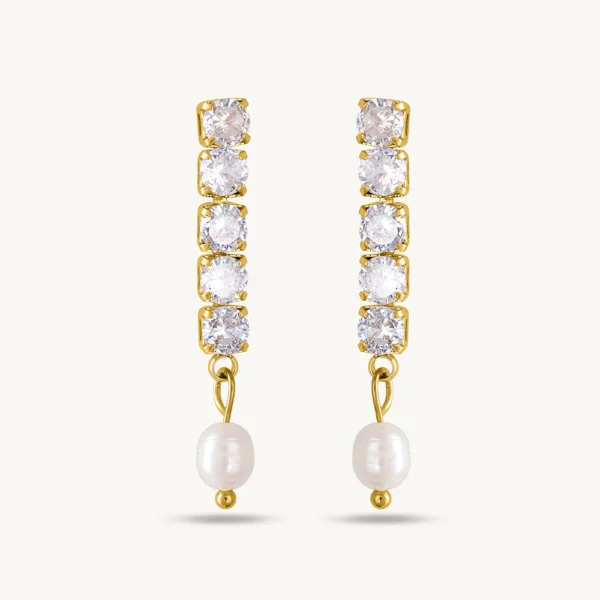 Linear Stone Dangler Earrings